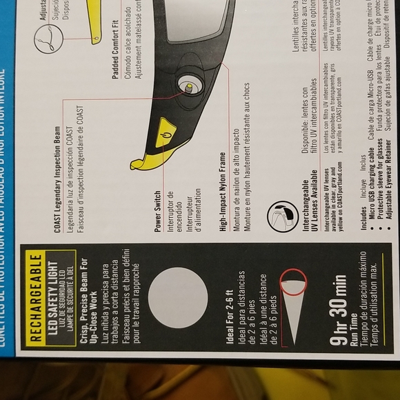 Safety glass with inspection light - Picture 8 of 9